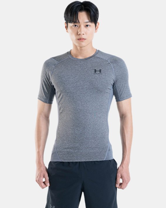 男士HeatGear® Armour短袖T恤 in Gray image number 0
